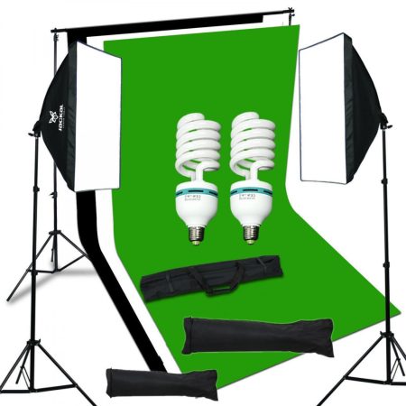 Jackal softbox szett 2x135W, 2x2m állvánnyal, hátterekkel